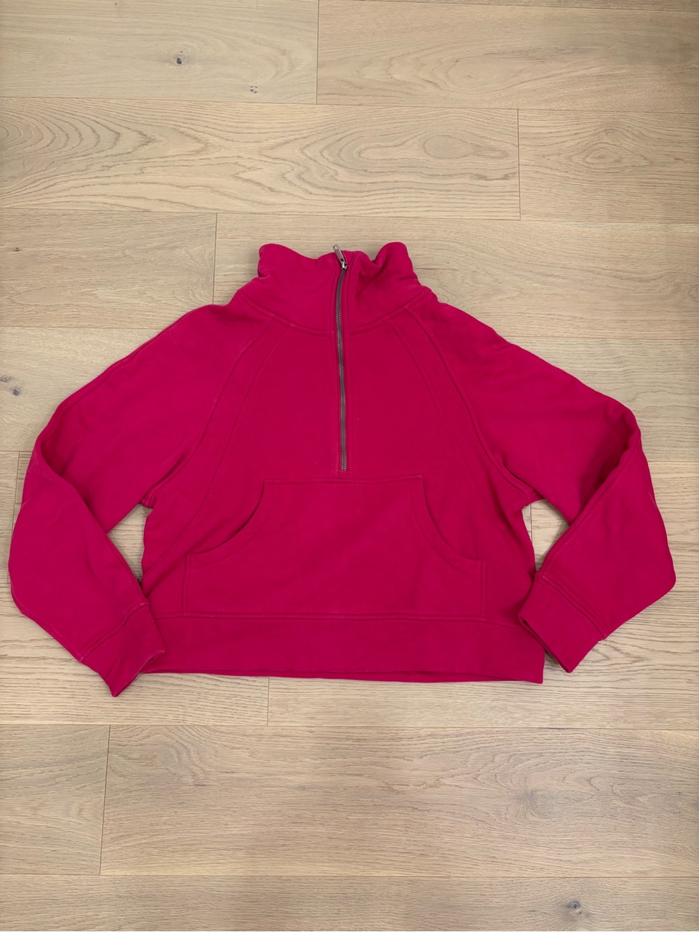 Half-Zip Funnel Neck Pullover Sweatshirt - Pink